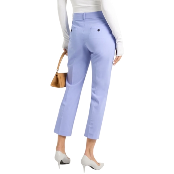 THEORY Treeca Cropped Wool-blend Slim-leg Blue Pants Women's Size 4 Office Attir - Picture 4 of 13